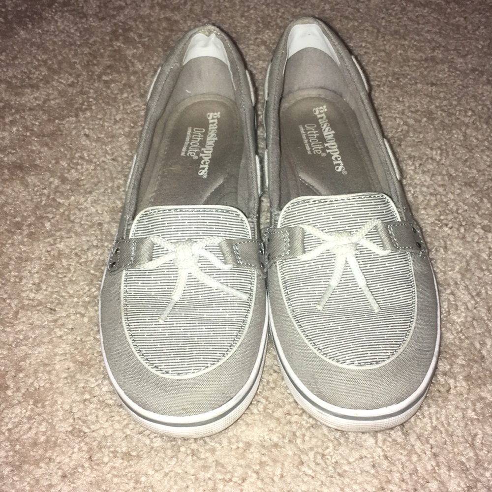 Grasshoppers gray slip-on shoes!